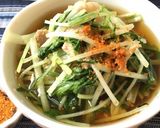 簡単お手軽。水菜と豚肉のはりはり鍋風作り方4写真