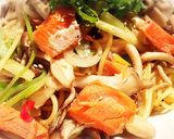 超簡単！パパッと鮭の和風パスタ♡作り方4写真