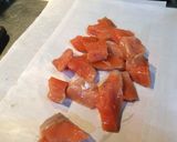 鮭とパプリカのバカタレ炒め作り方1写真