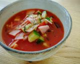 野菜ジュースで簡単☆シャキっと冷製スープ作り方4写真
