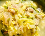 簡単安くて旨い♪鮭の中骨缶と白菜の卵とじ作り方7写真