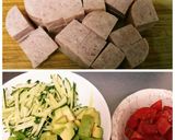 簡単♪スパムとアボカドのサラダ飯作り方1写真