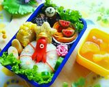 キャラ弁 タコちゃんのプール開き弁当作り方7写真