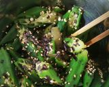 お手軽！！オクラの塩昆布ごま油和え。作り方7写真