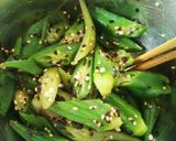お手軽！！オクラの塩昆布ごま油和え。作り方8写真
