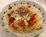 トマトとレタスとツナ、簡単♪冷製パスタ！作り方4写真