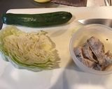 ズッキーニのコク旨さっぱりサラダ＊茹で鶏作り方1写真