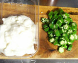 ふたつのとろろとオクラの味噌汁 *ﾟ作り方1写真