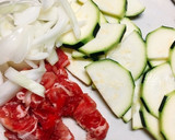青じそ香る！ズッキーニと豚肉の和風炒め作り方1写真