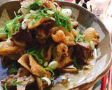 お砂糖なしで。鶏皮と砂肝の醤油煮。作り方10写真