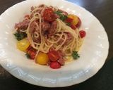 コンビーフとプチトマトの冷製パスタ作り方3写真