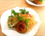 枝豆だんごの濃厚海老スープで焼きビーフン作り方20写真