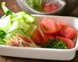豚肉と夏野菜たっぷり冷やしうどん作り方2写真