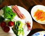 冷や麦で作る　韓国風ピリ辛冷麺作り方1写真