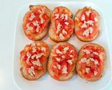 1歳半朝食★トマトのピザトースト作り方3写真