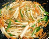もっちもち！野菜たっぷりくずきり炒め作り方4写真