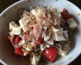 ふわシュワ！納豆とはんぺんのサラダ風蕎麦作り方5写真