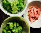 夏野菜たっぷり!!豆腐とポテトのサラダ作り方1写真
