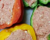 パプリカとピーマンの肉詰め作り方2写真