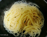トマトと鶏肉の和風ジェノベーゼ冷製パスタ作り方10写真