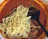 さんま缶と豆苗で！ボリュームトマトパスタ作り方6写真
