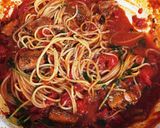 さんま缶と豆苗で！ボリュームトマトパスタ作り方7写真