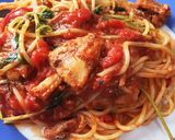 さんま缶と豆苗で！ボリュームトマトパスタ作り方8写真