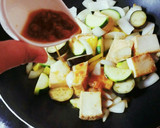 夏野菜と厚揚げの梅肉ソース炒め作り方5写真