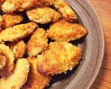 鶏胸肉でチキンカツ風パン粉焼き♪作り方4写真