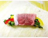 レンジで簡単☆豚肉のチーズパプリカロール作り方4写真