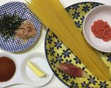 和風明太子スパゲッティー作り方1写真