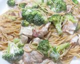 チキンとブロッコリーの濃厚クリームパスタ作り方16写真