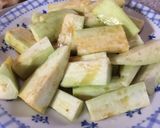 ナスと調味料入れてレンジで加熱作り方1写真