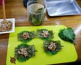 栄養素満点山芋梅納豆大葉海苔巻き天ぷら作り方13写真