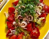 ヤリイカとトマトの冷たいパスタ作り方7写真