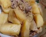 レンジで時短！じゃがいもと豚肉の煮物作り方4写真