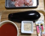 野菜ジュースdeなすと鶏の簡単煮作り方1写真