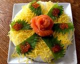 誕生日 母の日　ちらし寿司ケーキ作り方1写真