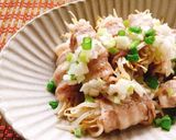 レンジで簡単！もやし豚バラロール☆作り方4写真