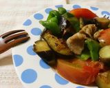 さっと簡単♪夏野菜の焼肉のタレ炒め作り方4写真