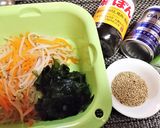 ヘルシー【もやしとワカメのゴマポン酢】作り方5写真