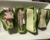 レンチンで!ピーマンとハムチーズ作り方1写真