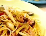 キノコとベーコンの和風ペペロンチーノ♪作り方3写真