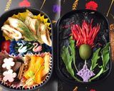 あざみ佃煮、揚げない春巻き 玄米海苔弁当作り方1写真
