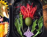 あざみ佃煮、揚げない春巻き 玄米海苔弁当作り方6写真