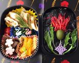 あざみ佃煮、揚げない春巻き 玄米海苔弁当作り方7写真