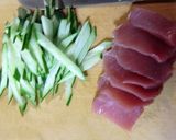 マグロと胡瓜のみそドレッシング和え作り方2写真