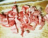 紹興酒で香りの抜群な青椒肉絲 人気検索作り方1写真