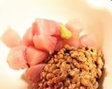 １分★おつまみにも【マグロのおかか納豆】作り方2写真