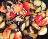 夏っ！ナスとトマトのひき肉オイポン炒め作り方5写真
